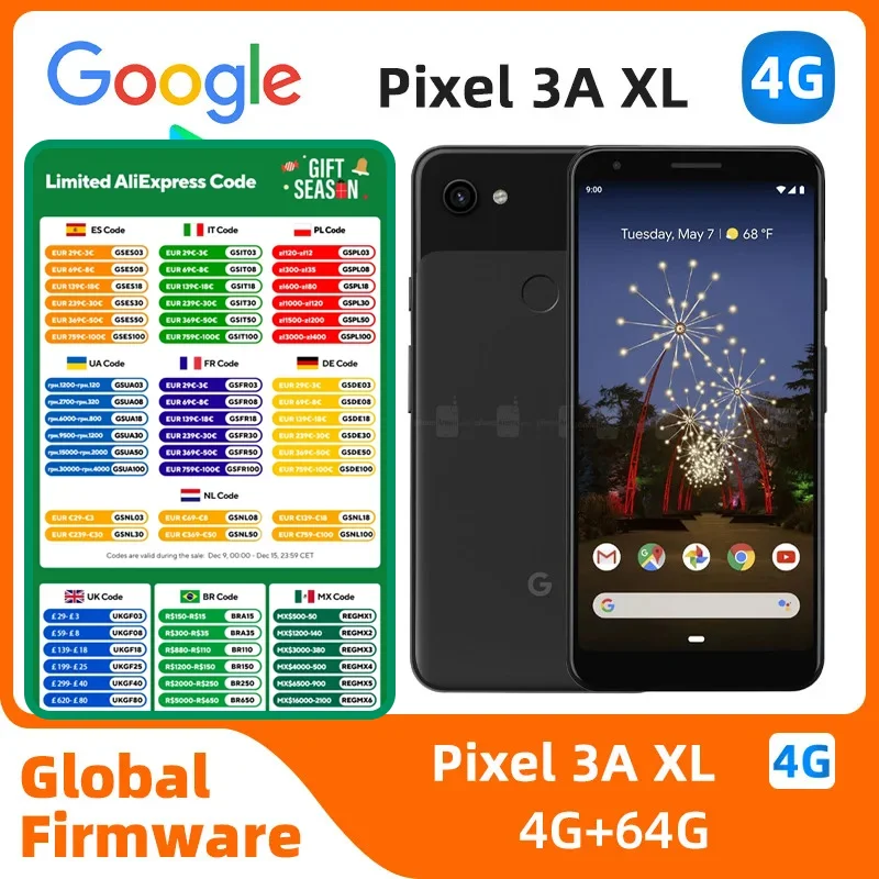 Google pixel 3a xl 4G 6-дюймовый OLED-экран Snapdragon670 18 Вт, аккумулятор 3700 мАч, OTG, бывший в употреблении телефон