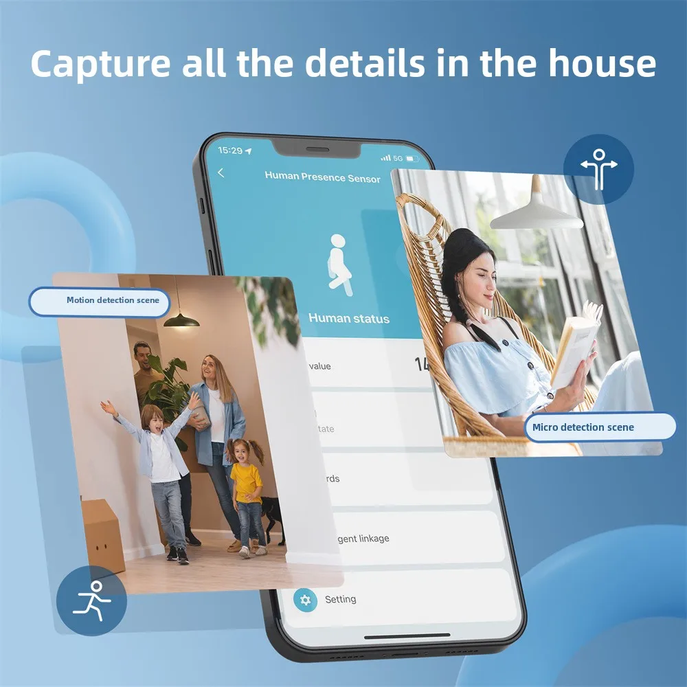 Doodle Smart Home Zigbee Human Body Light Sensor App Timing WiFi Human Presence Detector