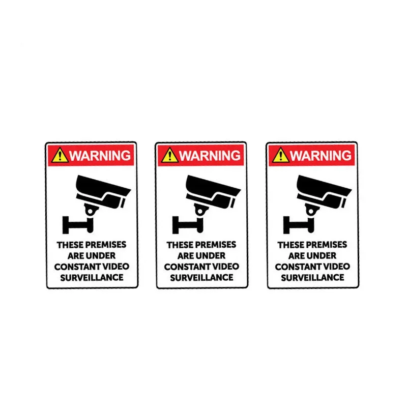 5.6CM*9CM Car Sticker These Premises Are Under Constant Video Surveillance Warning Decal PVC KK Decal Accessories