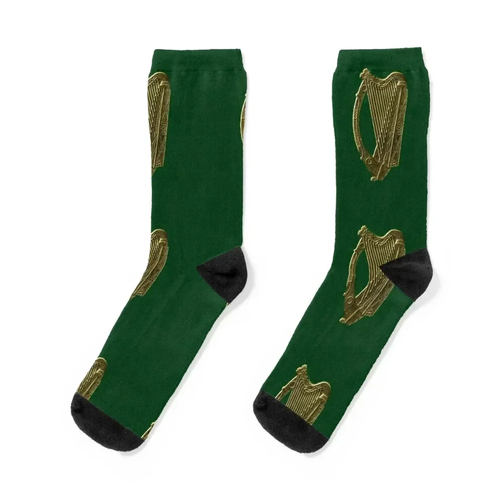 The Green Golden Irish Celtic Harp Socks Stockings heated tennis Luxury Woman Socks Men's