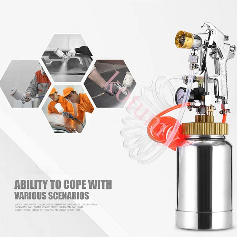 2L Pressure Tank Sprayer Latex Paint Spray Gun Commercial Marble Colorful Paint Water-in-water Spray Gun