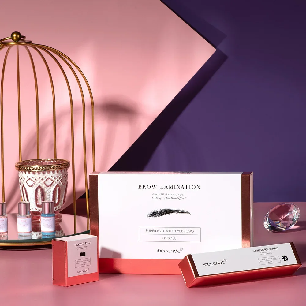Professionelles, langlebiges Augenbrauen-Laminierungsset mit Wachstumsserum für natürlich aussehende Augenbrauen, Dauerwelle und Styling