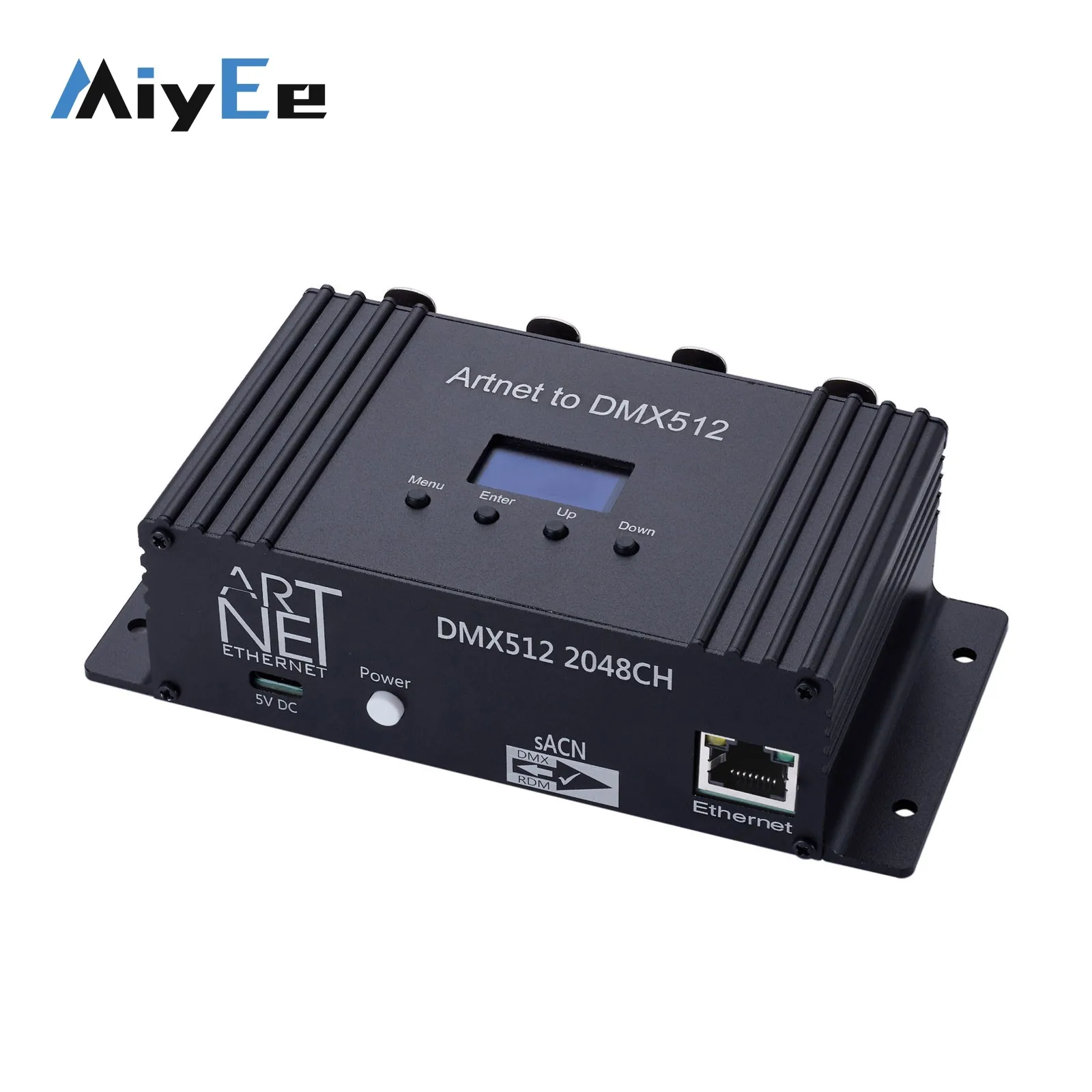 ARTNET RDM 4-Port Output DMX512 Controller 2048CH Artnet to DMX Adapter with LED Screen