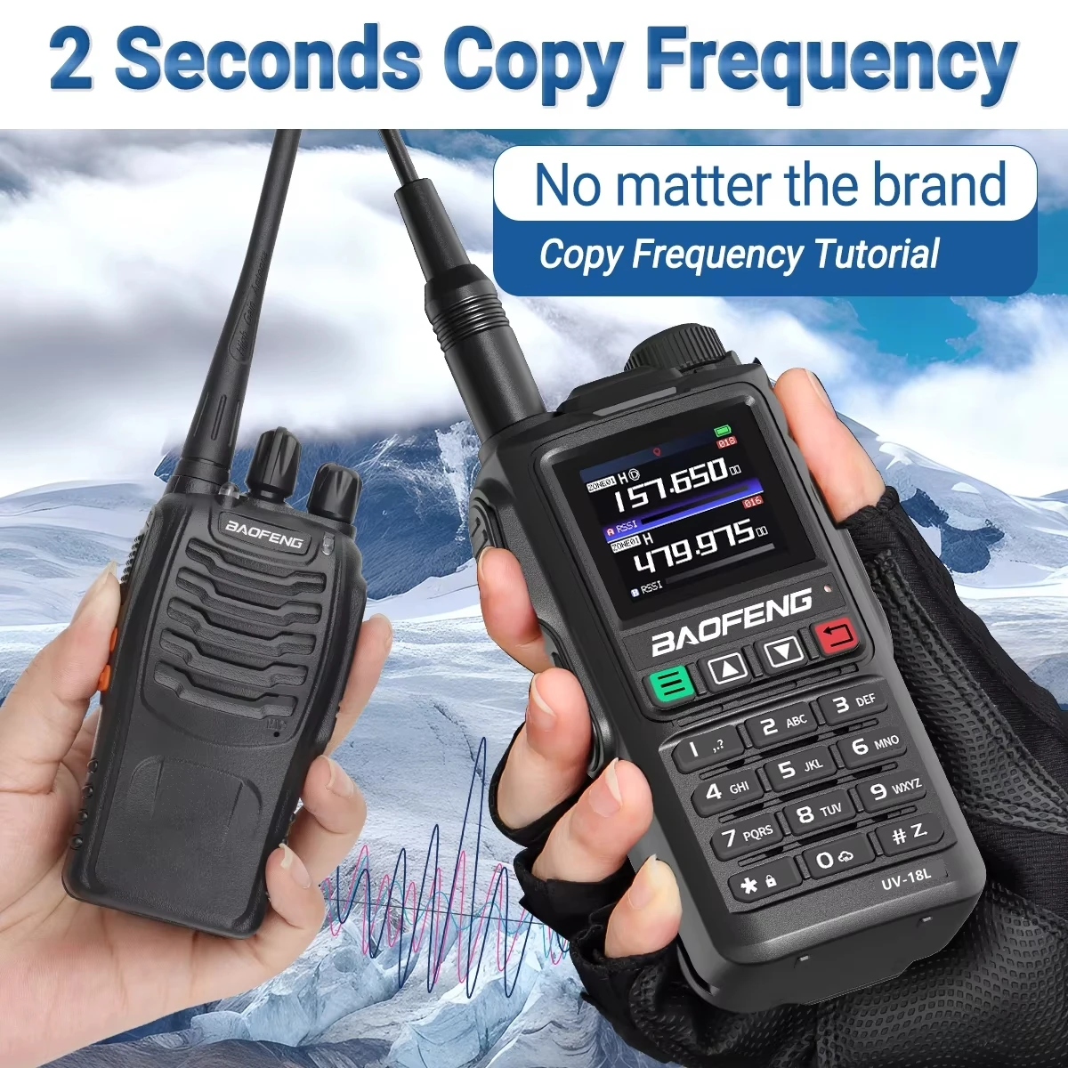 Baofeng UV-18L Walkie Talkie 5W 4 bandas copia inalámbrica frecuencia tipo C VHF UHF para UV-5R Ham Radio bidireccional