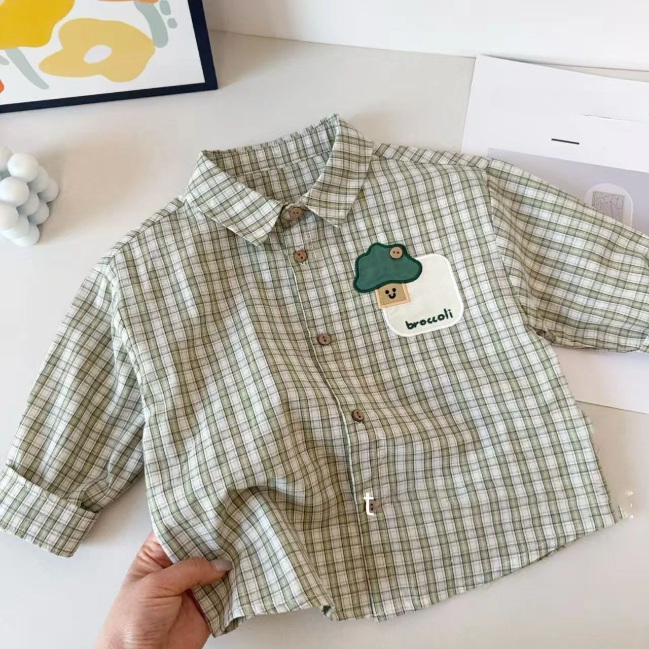 Baby Plaid Shirt Cotton Vertical Stripe Button Top Cute Toddler Kids Spring Summer Casual Blouse Children Clothing