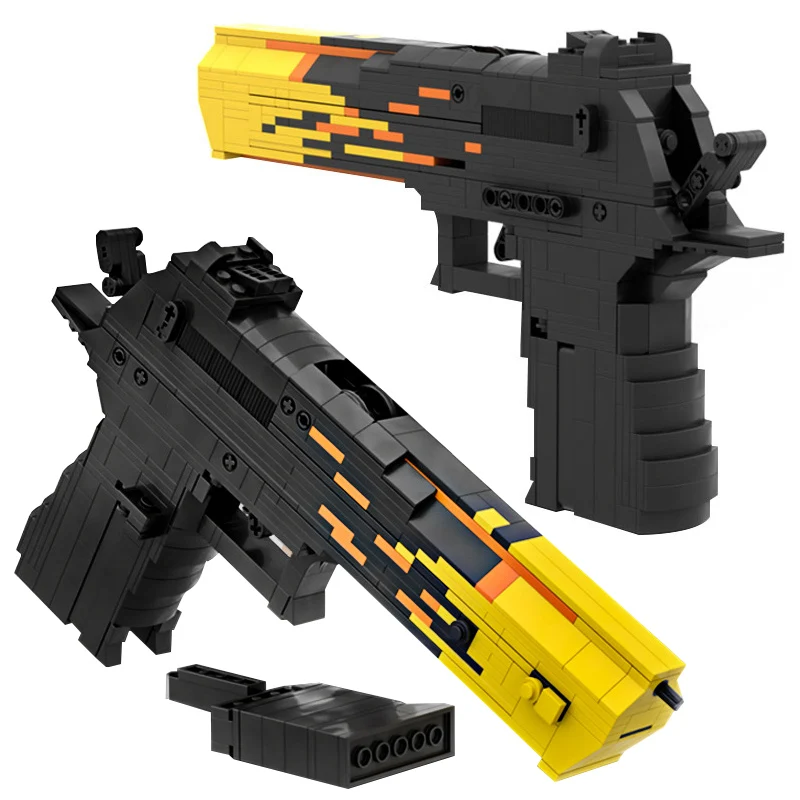 

Military WW2 Desert Eagle Army Gun Model Building Blocks SWAT Pistol Weapons Can Shoot Bullet Bricks MOC Toys For Kid Adult Gift