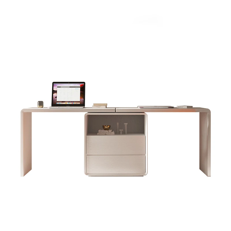 ！@Modern Double Computer Desk Extendable Storage Racks Wooden Cabinet Multi-Purpose Home Office Furniture including Study Table