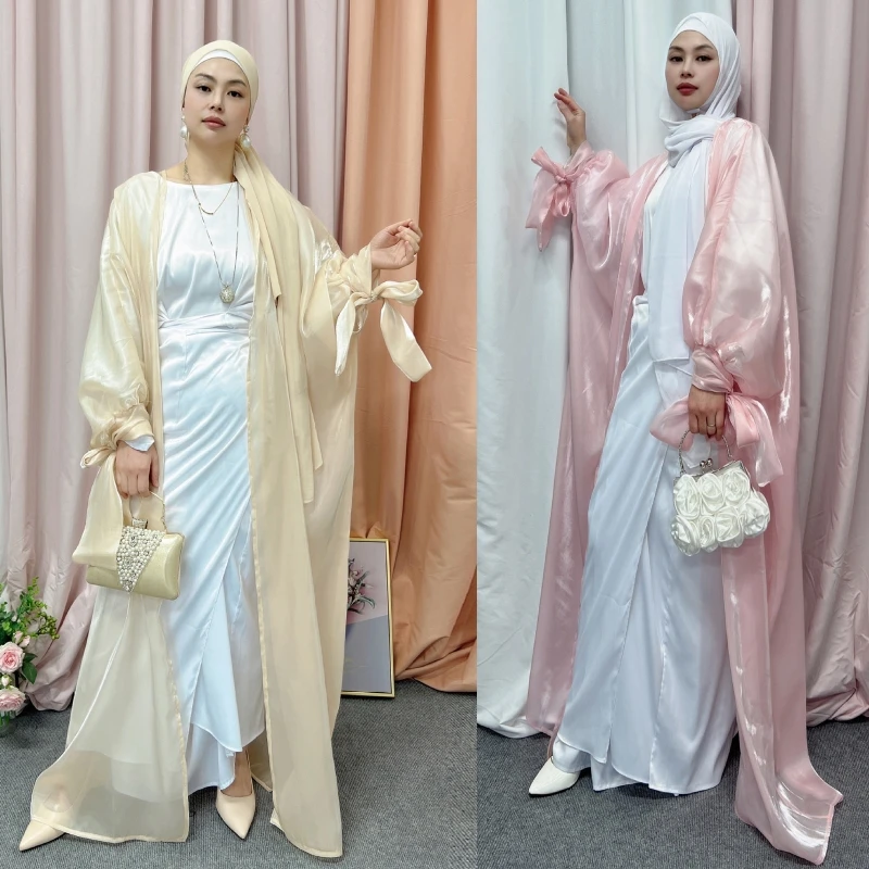 

Muslim Dress Women Eid Abaya Dubai Long Dress Elegant Muslim Cardigan Abaya Kaftan Loose Cover Ups for Spring Summer Clothing