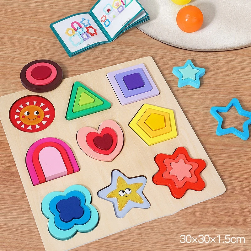 Early Educational Puzzle Toys,Puzzle Board,Geometric Shape,Cognitive Matching Wooden Toys For Babies Gifts