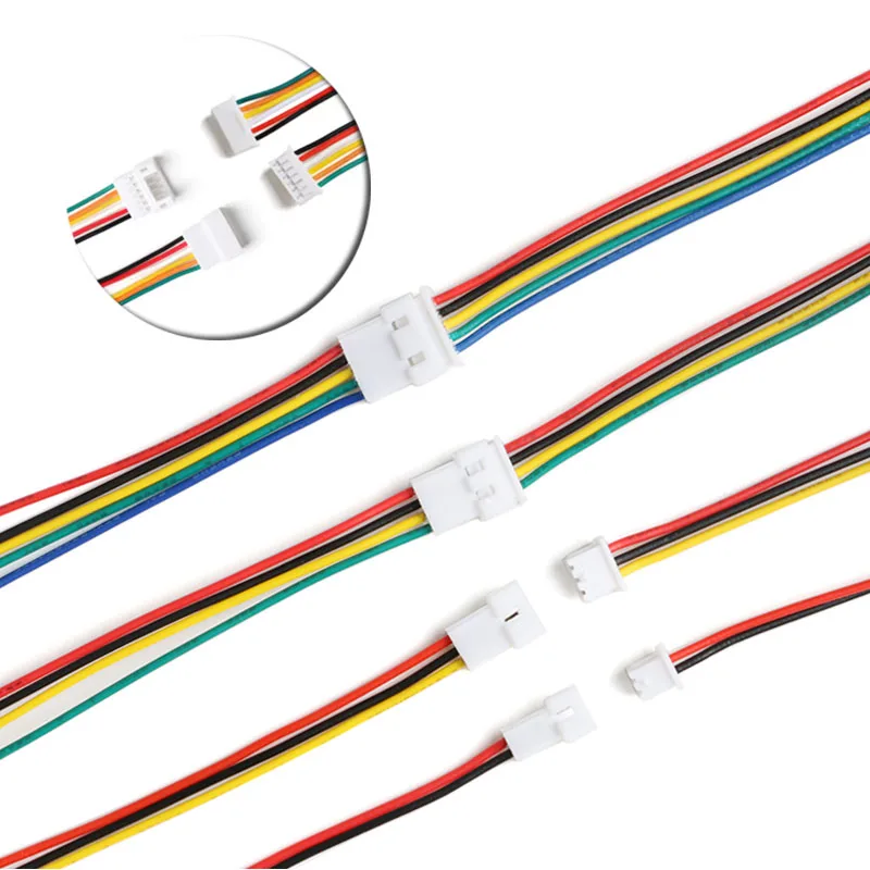 5 Par Złącze Kablowe JST 1.25 Męskie Żeńskie Raster 1.25mm 2P 3P 4P 5P 6P Wtyk JST Gniazdo Terminal Złącze Kablowe Długość 10CM 15cm
