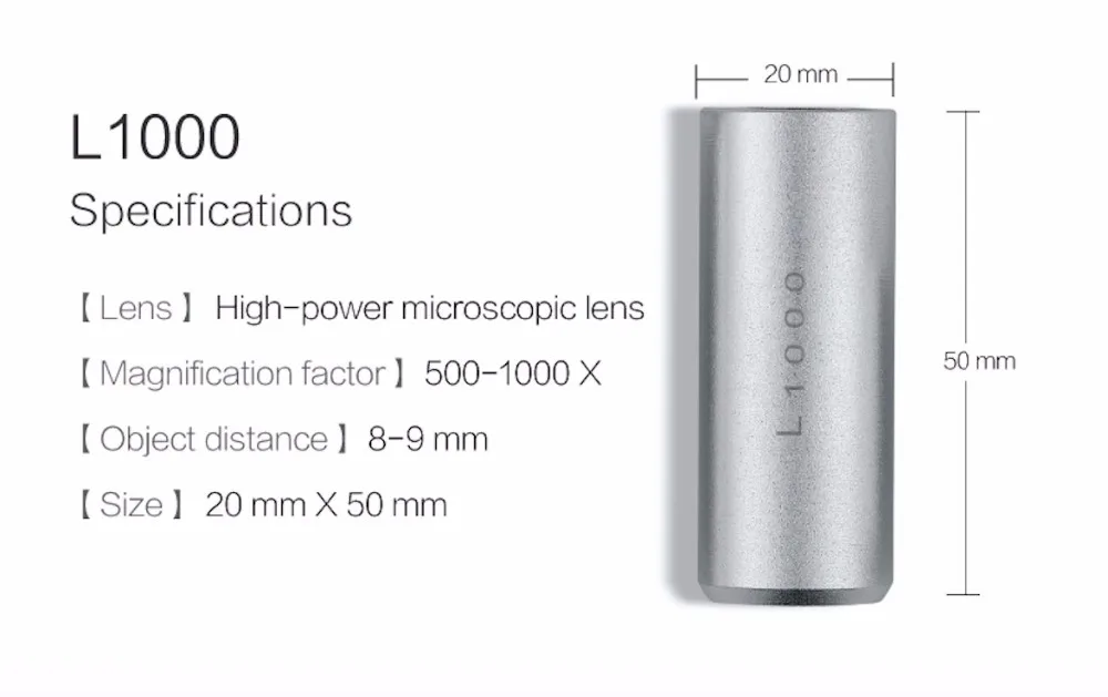 Supereyes L1000 Interchangeable Long Focus Microscope Lenses for B011 Digital Microscope Handheld Endoscope