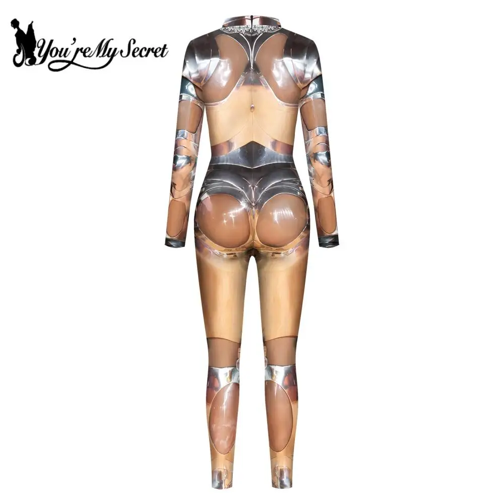 [You're My Secret] Dorośli Kobiety Mechaniczny kombinezon robota Steampunk Technology Zentai Bodysuits Cosplay Carnival Theme Party