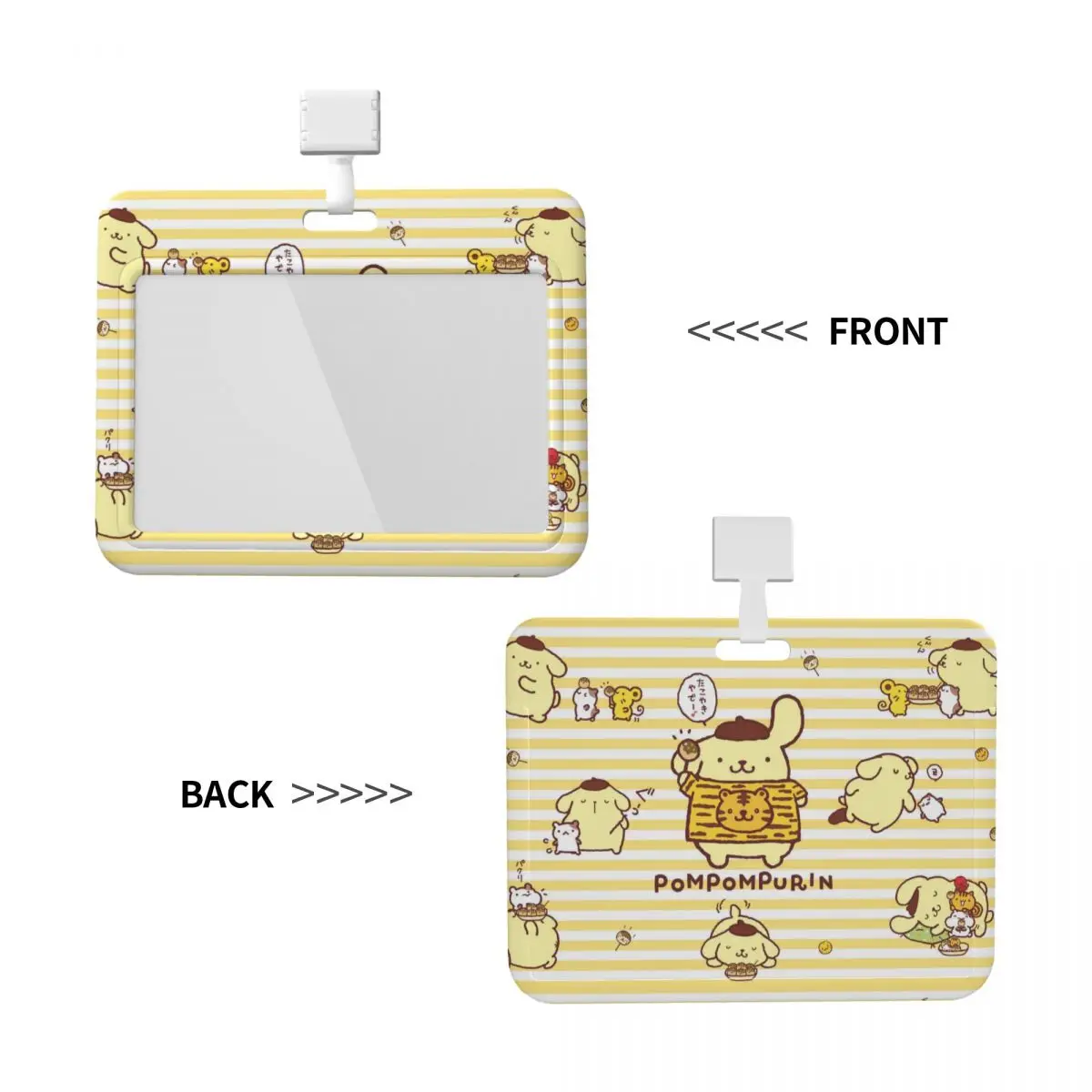 

Custom Cartoon Anime Pom Pom Purin Lanyard ID Protector Badge Card Unisex Subway Card Holders For Factories