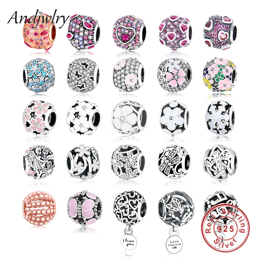 

Fit Original Bracelet 925 Sterling Silver Openwork Sparkling Flower Butterfly Heart Charm Bead Bangle Necklace Jewelry Berloque