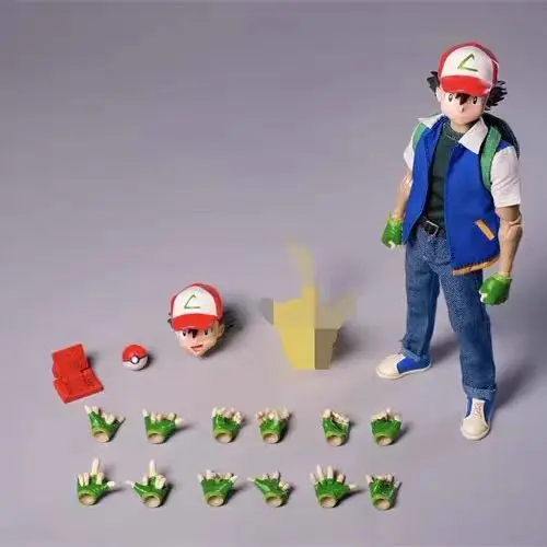 ألعاب JM014 مدرب الحيوانات الرماد كيتشوم 1/12 تمثال بيكاتشو عمل الشكل المنقولة دمية جمع تمثال حلية ديكور الهدايا