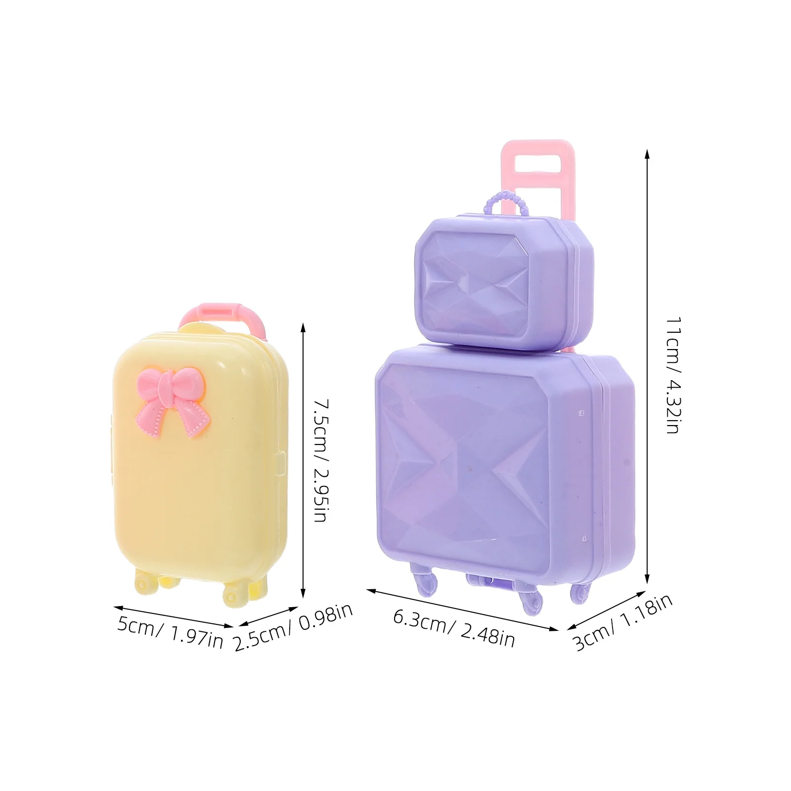 4 stuks mini-bagage 30 cm opbergkoffer voor poppenhuis decor levendige stijlvolle organisator buitenavontuur kinderspeelgoed opbergdoos