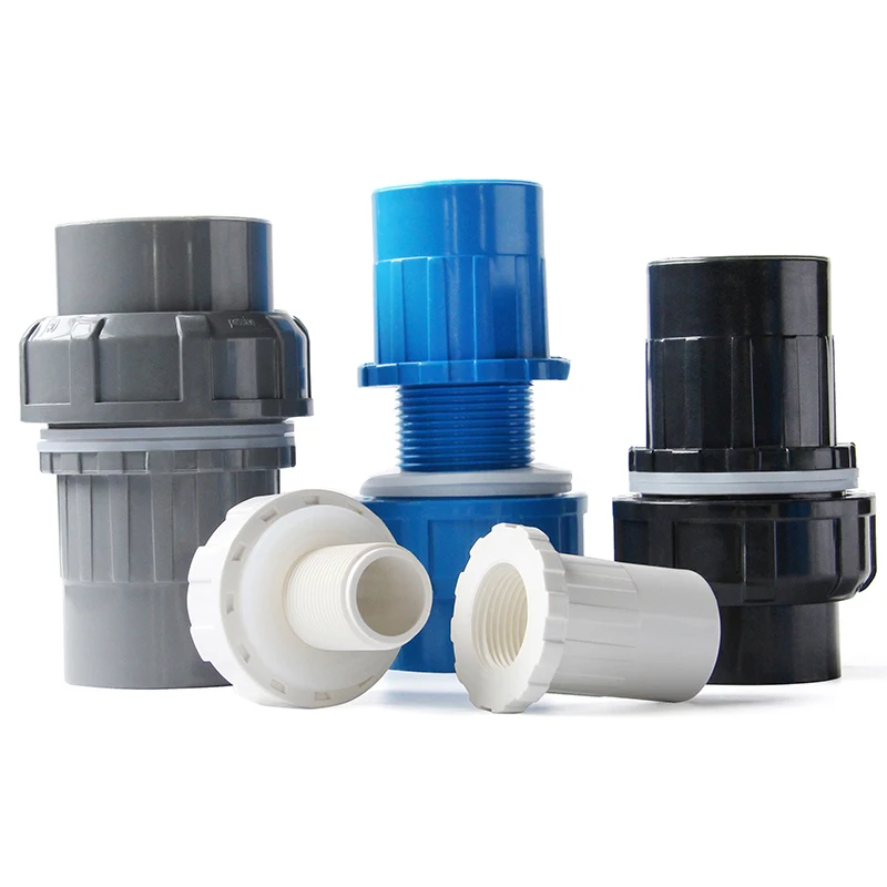 1Pc 20/25/32/40/50mm PVC Pipe Union Connector Aquarium Fish Tank Drain Garden Irrigation Water Tank Inlet Outlet Accessories