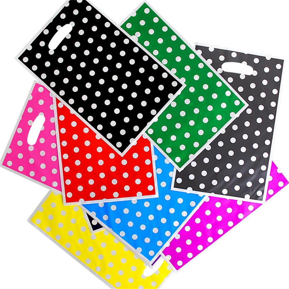 Dot Theme 10pcs/lot Kids Boys Girls Favors Happy Birthday Party Gifts Surprise Candy Bags Decorations Loot Bags