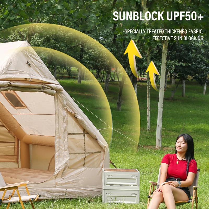 

Outdoor Inflatable Tent Quick Setup Camping Tent 3/4P Overnight Rainproof Thickeneded Picnic Large Thickeneded Cabin Family