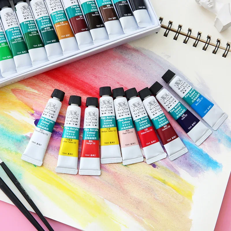 Winsor Newton Kunstenaar Acrylverf Set Professionele Acryl Pigmenten 12/18/24 Kleuren Handgeschilderde Muurschildering Textielverf