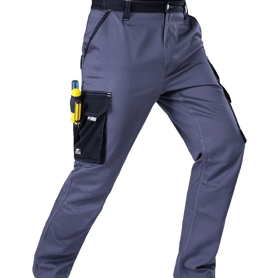 DurableOveralls Men's Multi-pocket Trousers Labor Insurance Wear-resistant Dirty Auto Repair Electric Welding Technology Work Cl