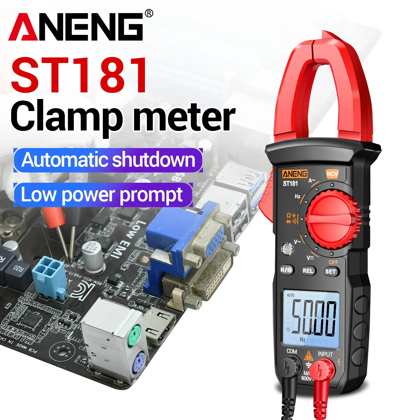 Digital Clamp Multimeter Meter 600V AC DC Voltage ANENG ST181 Multi-function 4000 Counts NCV Sensing Voltmeter Electrical Repair