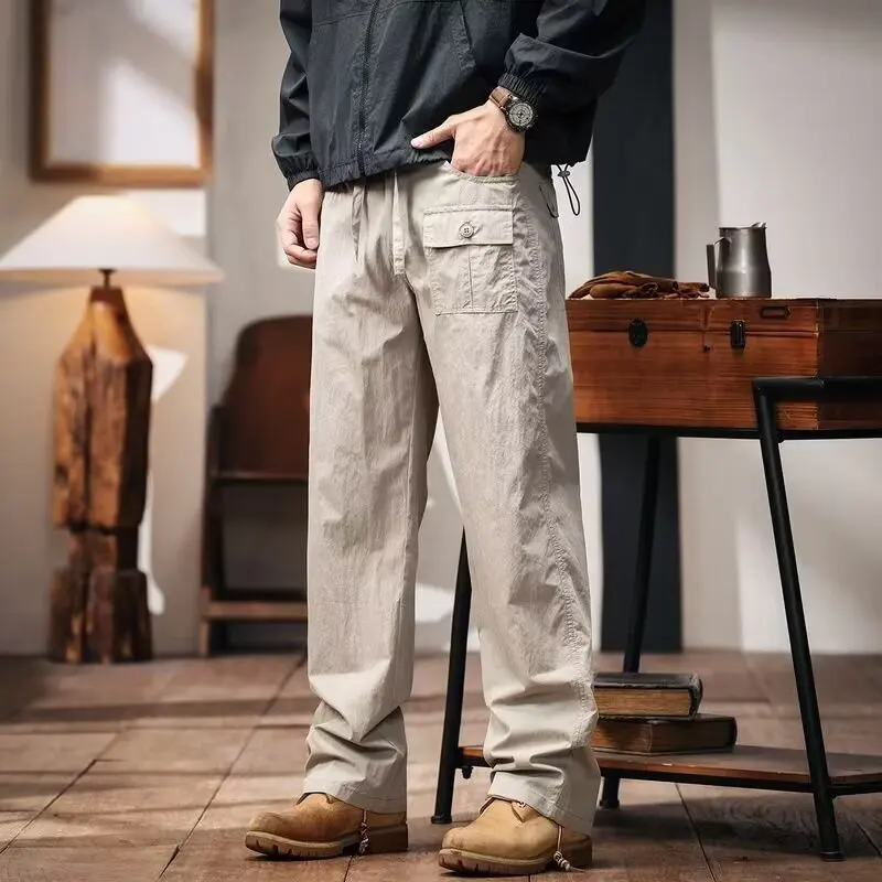 

Solid Color Men's Trendy Brand Handsome Straight-leg Pants 2024 New Casual Pants Men's Trousers Foyer Golf Wear New Sport P44