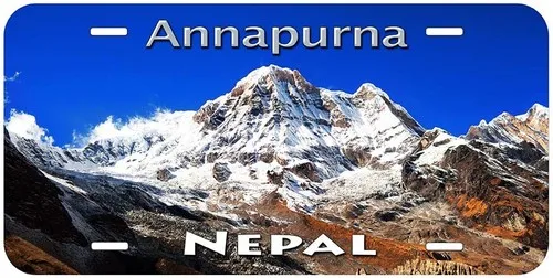Annapurna Massif Nepal Aluminio Novedad Placa de matrícula de coche Aluminio