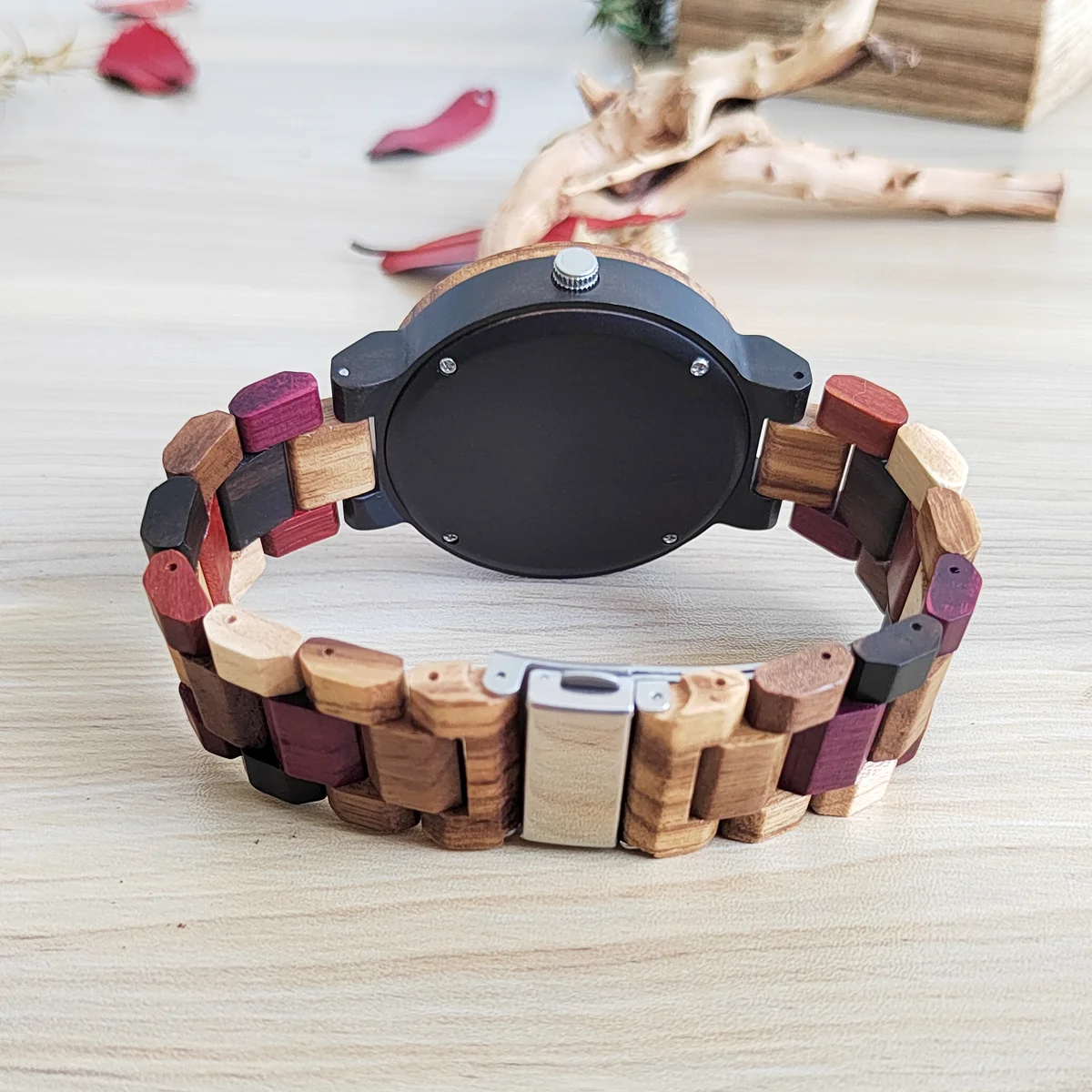 Relojes de madera coloridos para hombres, relojes de pulsera de cuarzo, reloj de madera, regalo único, cronógrafo, Dropshipping