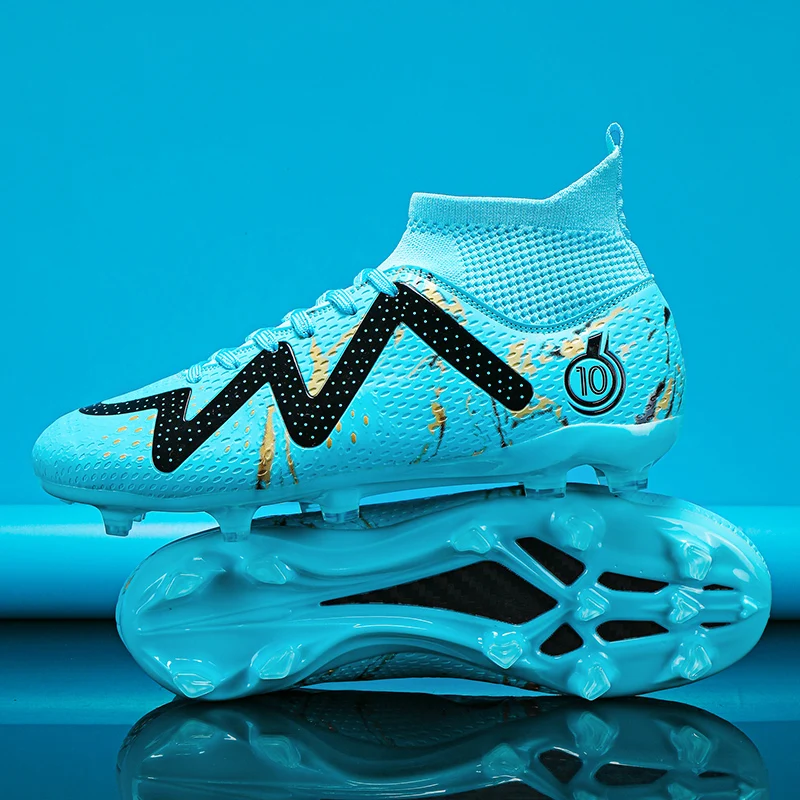 NEW Without-lace Mens Soccer Shoes Boys Training Non-Slip Turf Soccer Cleats TF/FG Football Sneakers Chuteira Campo 35-45
