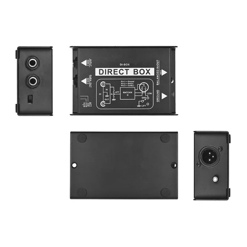 Professional DIRECT BOX Single Channel Passive DI-Box Balanced & Unbalance Signal New-POS