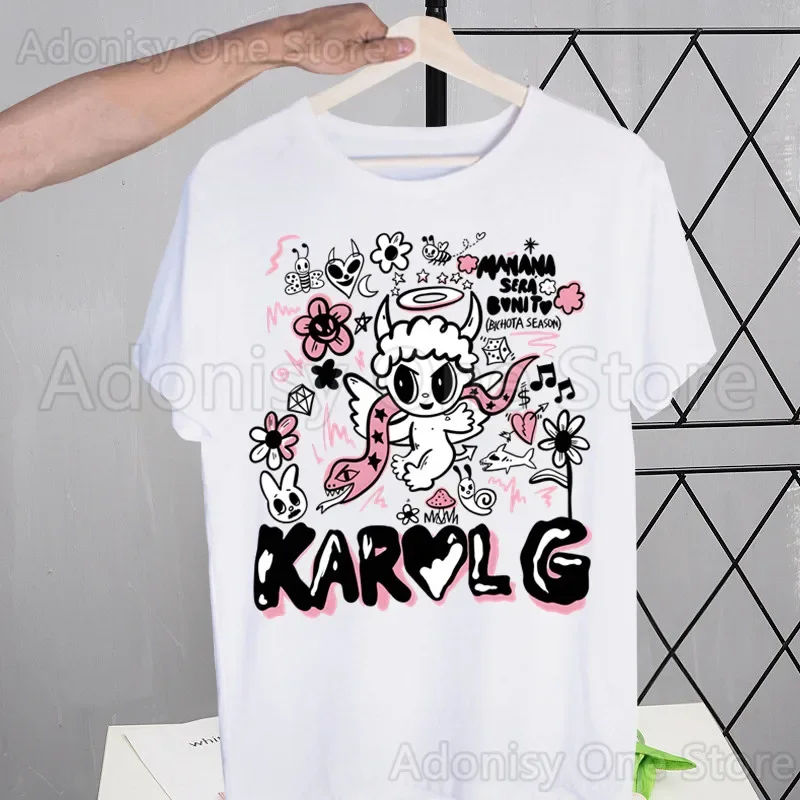 Karol G T Shirts Short sleeves Men Fashion Tide Print T shirt Men Tops Tees Men's T-shirt