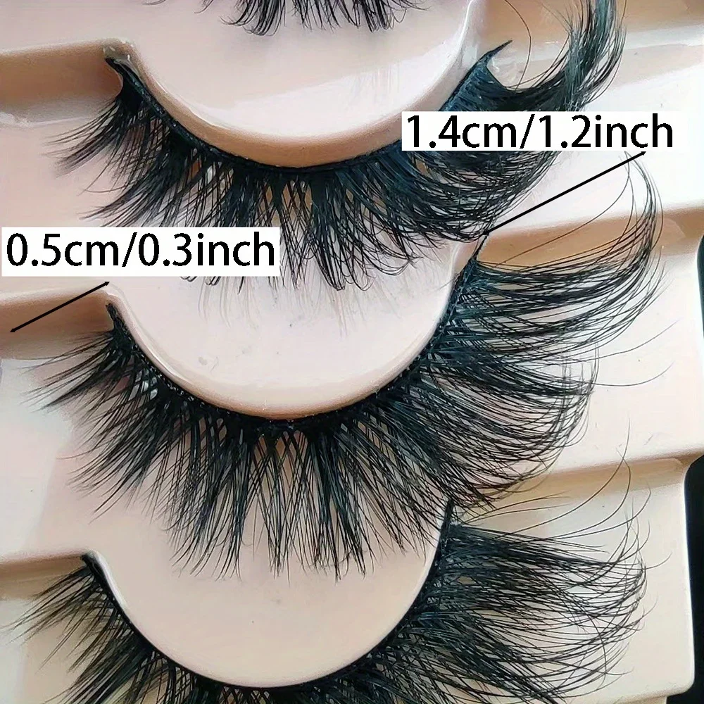 7 Pairs Cat-Eye Lashes, 3D Fake Eyelashes Curling Winged Natural Realistic Messy End Eye Elongated Thick False Eyelashes