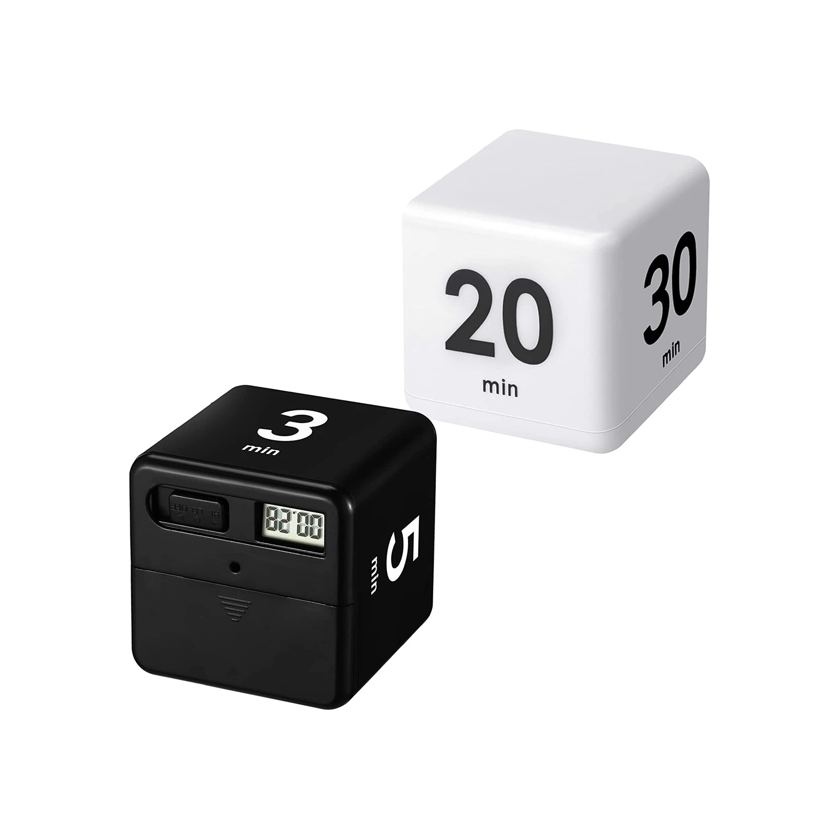 

2PCS Cube Timers Gravity Sensor Flip Timer Kitchen Timer for Time Management and Countdown 1-3-5-10,15-20-30-60Minutes