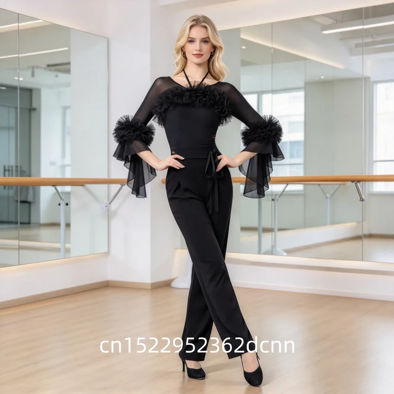 Modern High-End Dance Top New Fashionable National Standard Ballroom Waltz Dance Dress for Elegant Performance