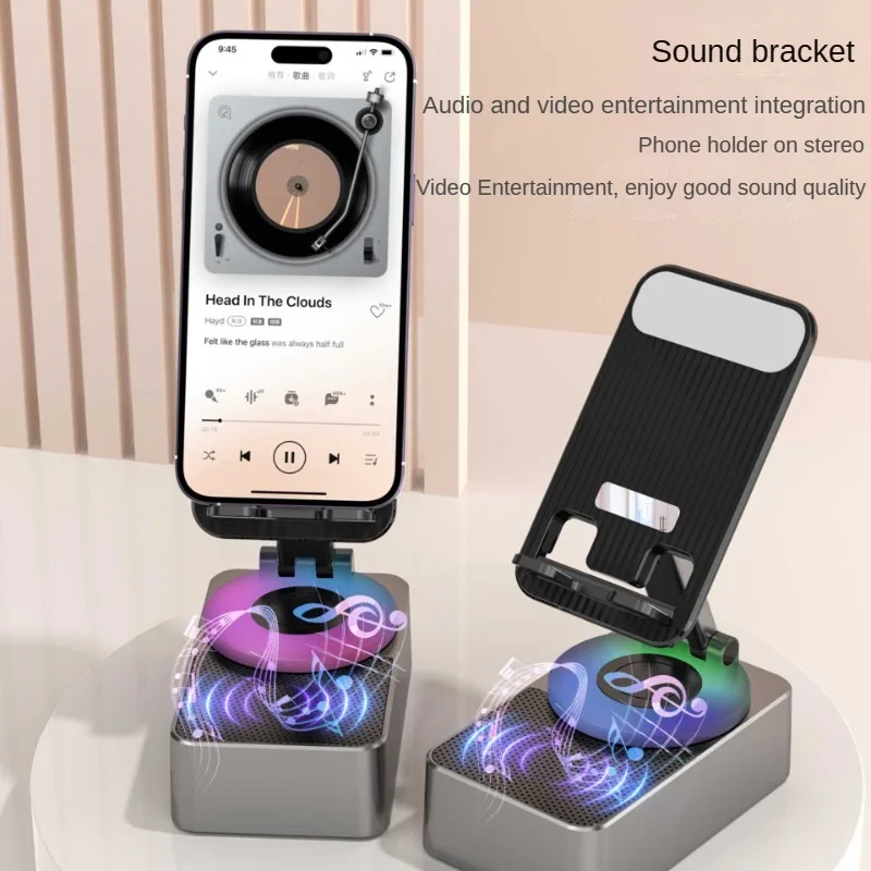 

3-in-1 Bluetooth Speaker Phone Holder and Charging Adjustable Portable Folding Lazy Phone Holder Audio