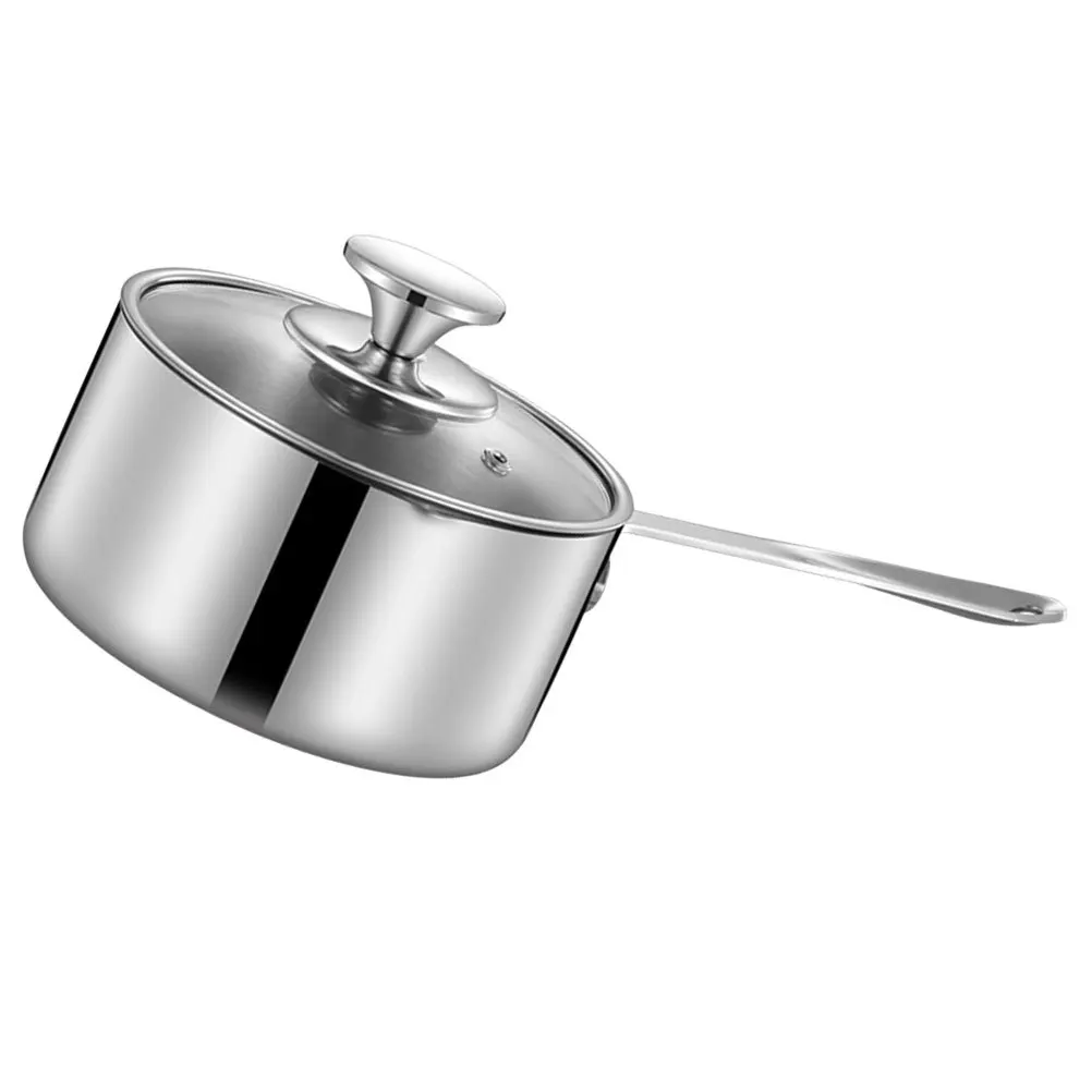 

Кастрюля из нержавеющей стали, глубокая кастрюля для супа, с эргономичной ручкой, подходит для мытья в посудомоечной машине, для кипячения молока, яиц, овсянки, кофе, тушения и приготовления пищи