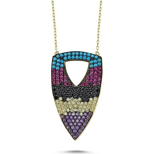 Angemiel Mixed Color Zircon Stone Necklace