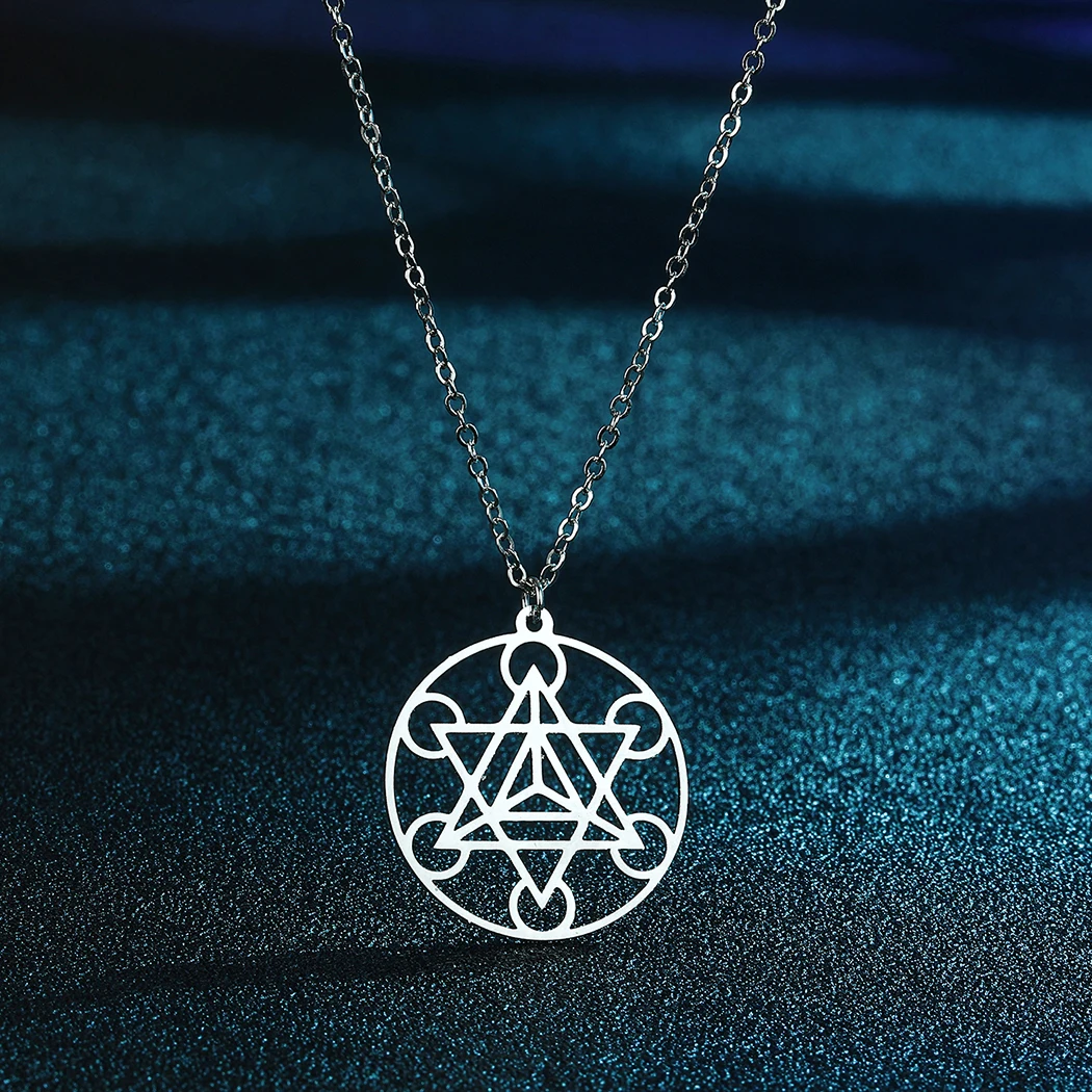 Cxwind 2022New Apr Merkaba Necklace, Sacred Geometry Pendant, Merkaba Pendant, Spiritual Necklace, Star Tetrahedron