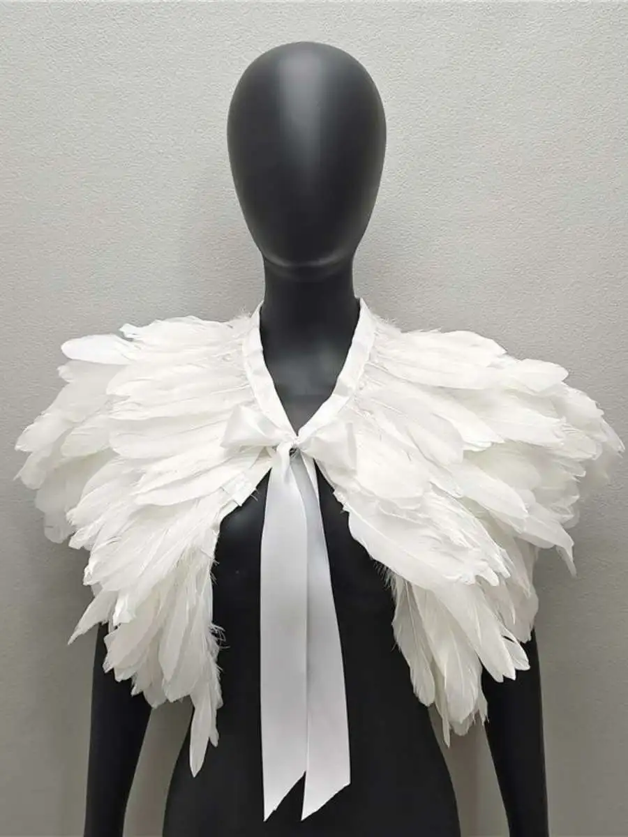 gothic-style-feather-shawl-halloween-performance-dance-party-fake-collar-scarf-prop-shoulder-wrap-fashion-accessory