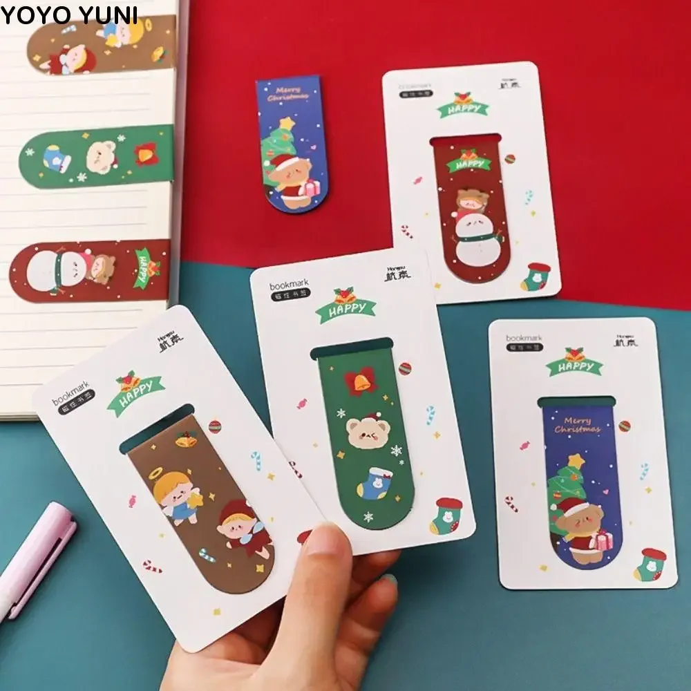 

Gifts Page Marker Student Stationery Office Supplies Reading Marker Christmas Bookmarks Book Page Folder Magnetic Bookmarks