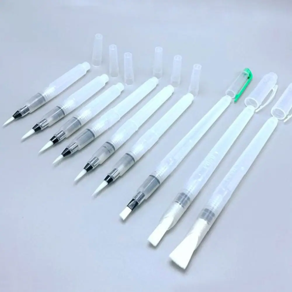3/6Pcs Water Soluble Colored Watercolor Soft Pen Brush Plastic Nylon Brush Head Water Pen Drawing Calligraphy Painting