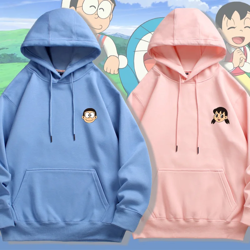 Doraemon Avatar Couple Hoodie Men\'s and Women\'s Spring and Autumn Nobita Shizuka Fat Tiger Hooded Sweater Cartoon Hoodie