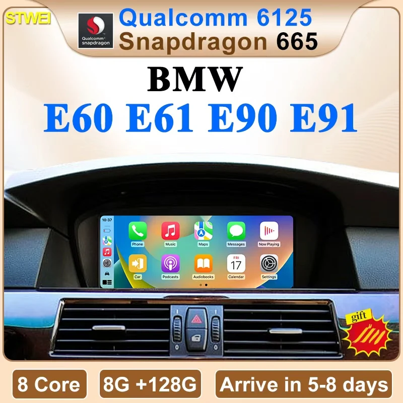 

STWEI ID8 Автомобильный Android12 Автомобильный Bluetooth Carplay для BMW 3 серии E90 E91 5 серии E60 E61 Видеоплеер Монитор Центральный мультимедиа
