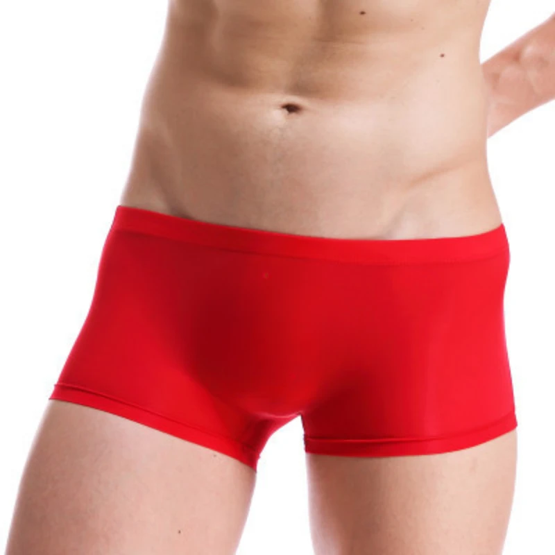 Ice InjBoxer-Culotte fine translucide pour homme, sous-vêtement sexy, respirant, taille basse, U convexe, slip zones me