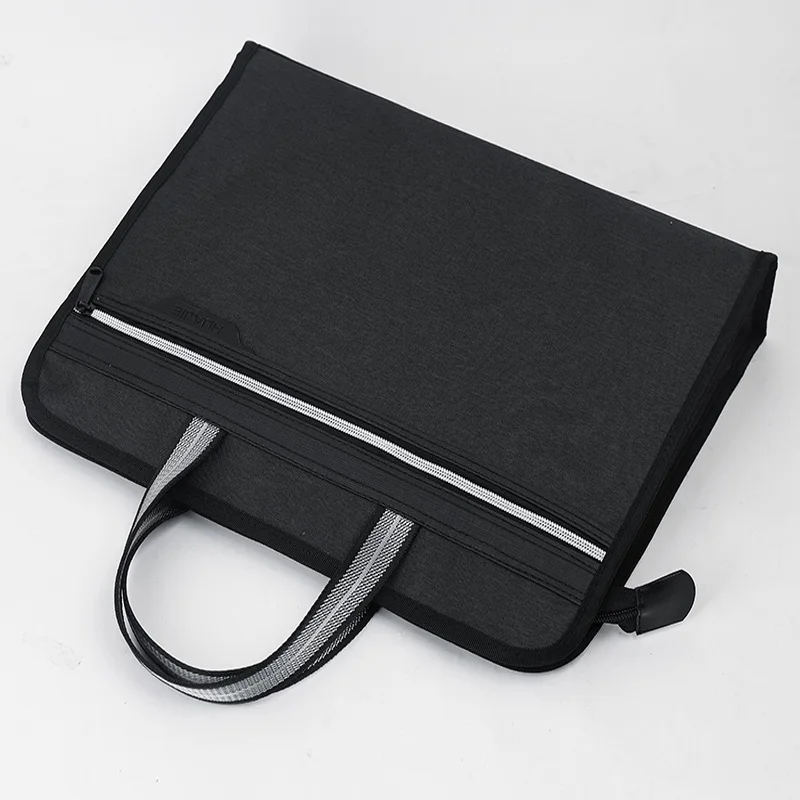 Huajie Oxford Cloth Business Briefcase Portable File Bag Large Capacity Wear-resistant Office Conference Document Storage Bag