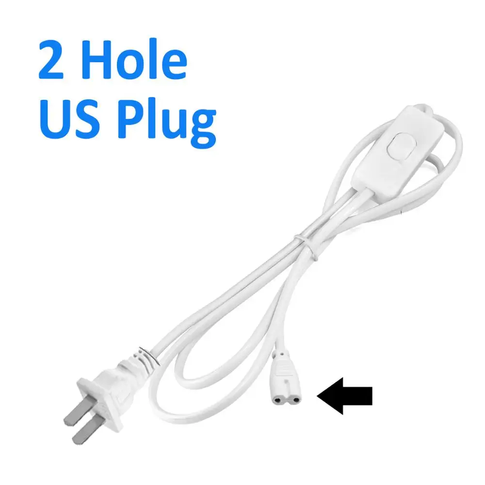 1.2m Lighting Accessory 220V EU Plug Switch Cable For T5 LED Tube T8 Power Charging Wire Connection Wire ON/OFF Connector