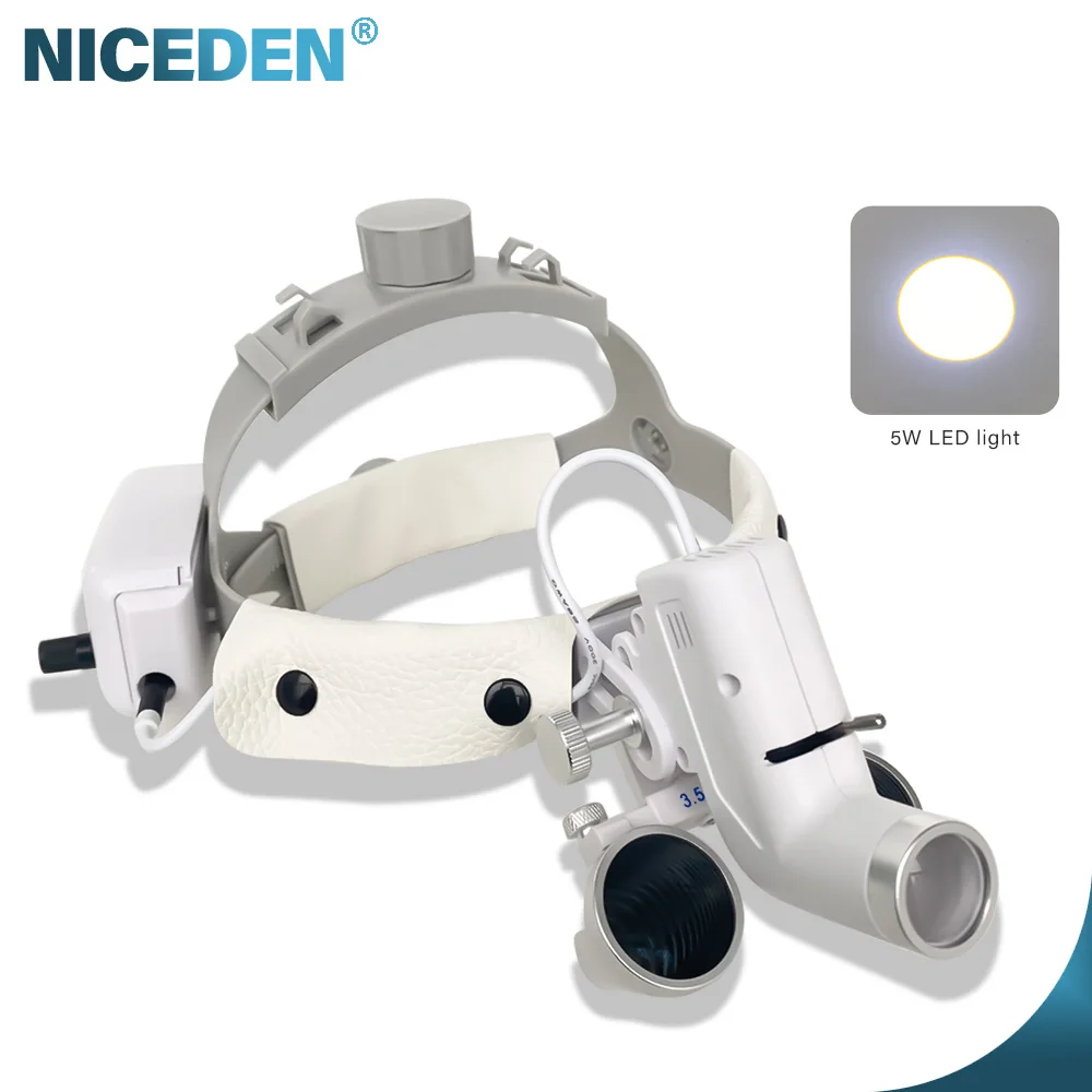 5W LED  loupes 2.5x 3.5x Laboratory Medical magnifying  galsses  Dental Head mounted binocular magnifier Surgery