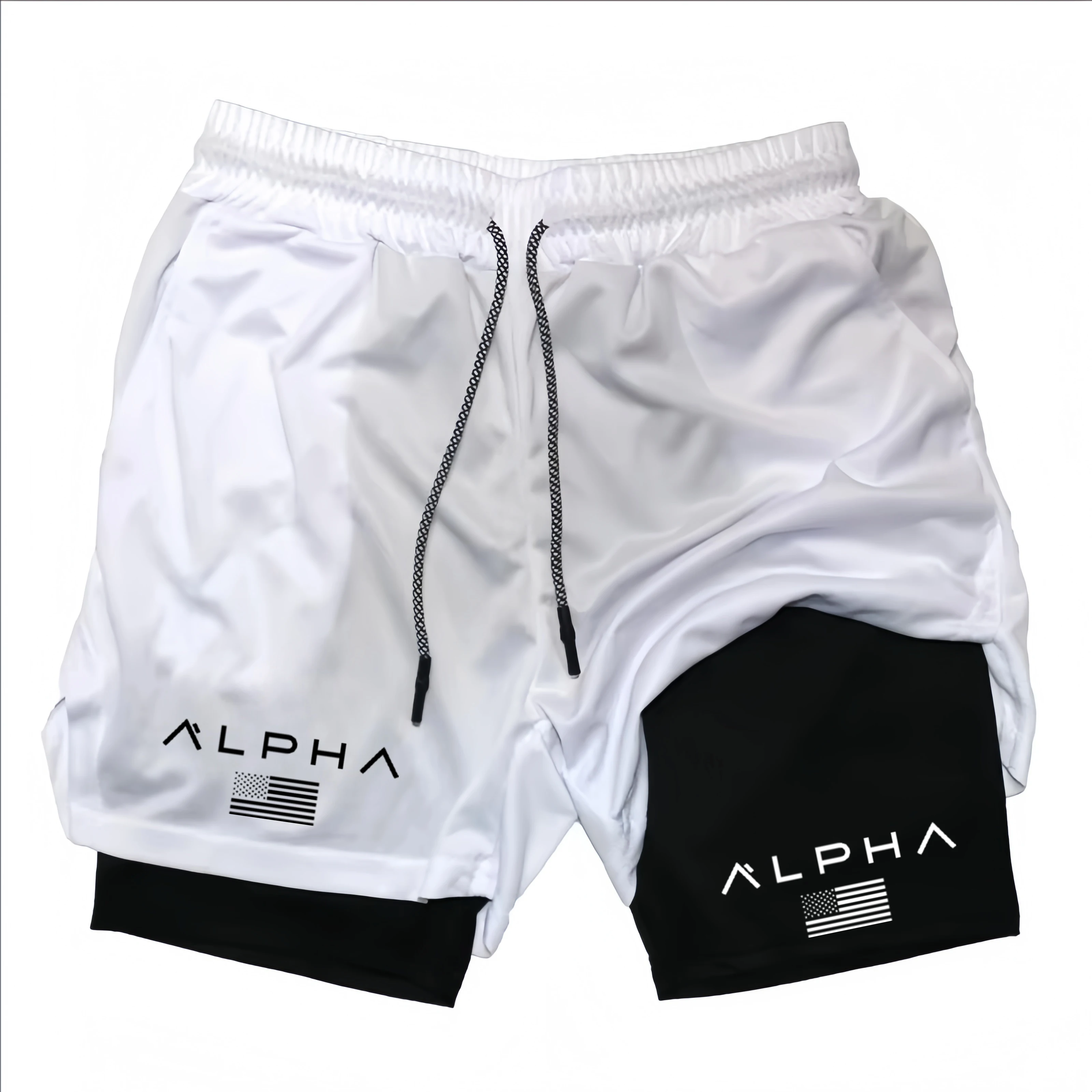 Men Running Shorts 2 In 1 Double-deck Sport Shorts Sportswear Gym Fitness Short Pants Training Jogging Bottom Men's Clothing