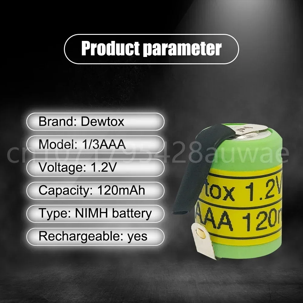 친환경 고성능 Ni-MH 하이드라이드 배터리 면도기, 솔더 풋 포함, 1/3AAA, 120mAh, 1.2V